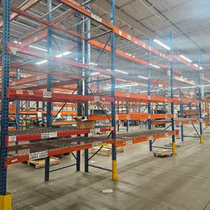 Pallet Racking- Uprights 10 - 42"x16' and 2 - 42"x8, Crossbeam 16 - 8' and 48 - 12', with Wire Decking