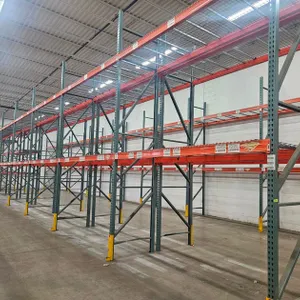 Pallet Racking- Uprights 9 - 42"x16', Crossbeams 32 - 10', with Wire Decking