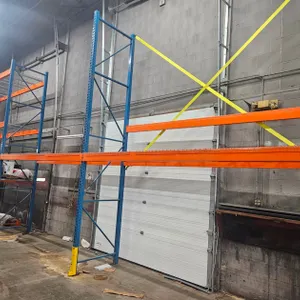 Pallet Racking- Uprights 4 - 42"x16', Crossbeams 10 - 12', with Wire Decking