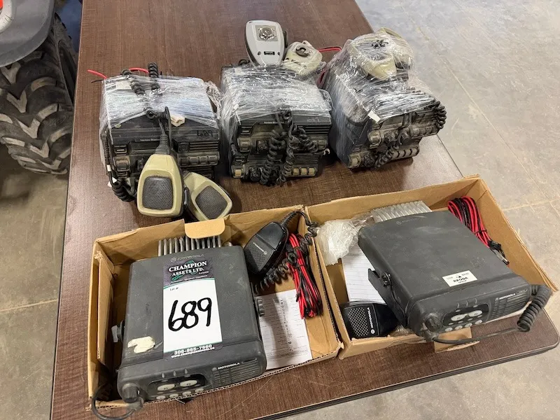 (8) 2 Way Radios - (2) Motorola, (6) Vertex Standard w/ mics