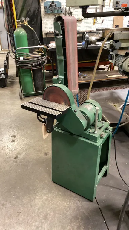 INDUCTION VERTICAL SANDER. 9" DISK. APPROX. 6" X 48" BELT