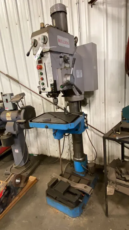 BULLDOG DRILL PRESS MODEL ZY5035A. DRILLING CAPACITY 35MM, 3 PHASE, DIMENSIONS APPROX 38" X 24"