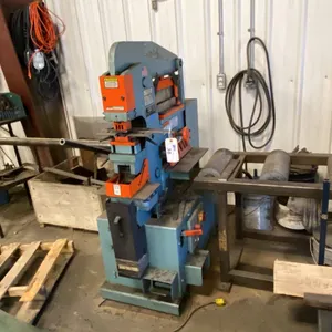 SCOTCHMAN IRON WORKER. MODEL 50514-CM 3 HP WITH MANUAL. INC 4' FEED TABLE.