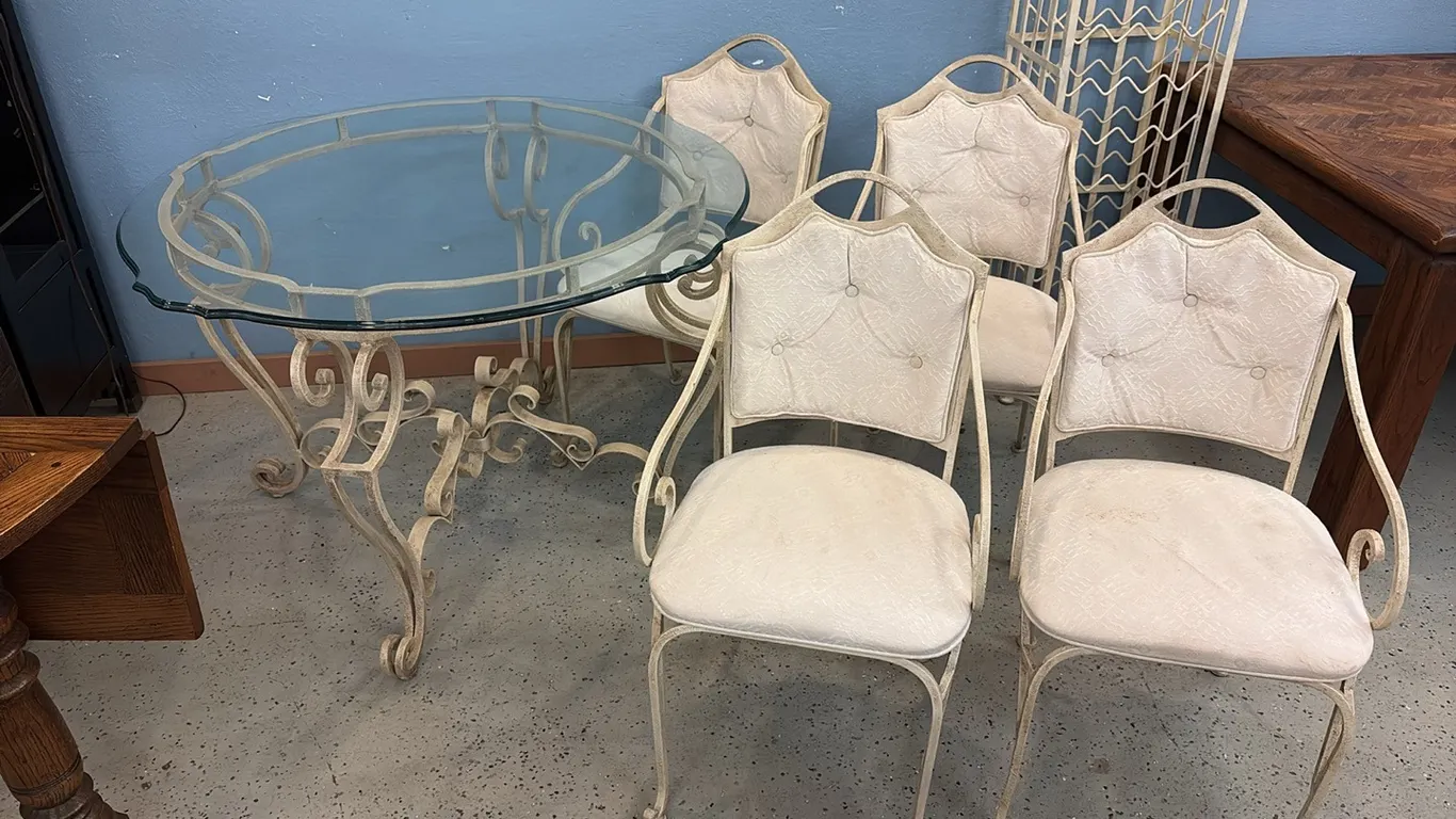 Glass Top Table w/ 4 Chairs