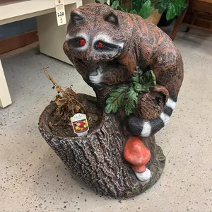 Cement Raccoon Planter