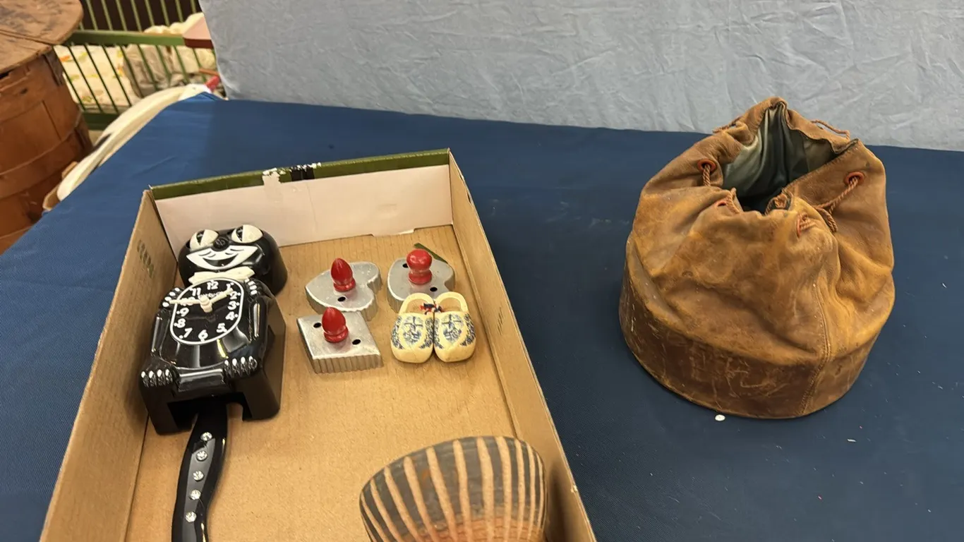 Clock, bag, cookie cutters