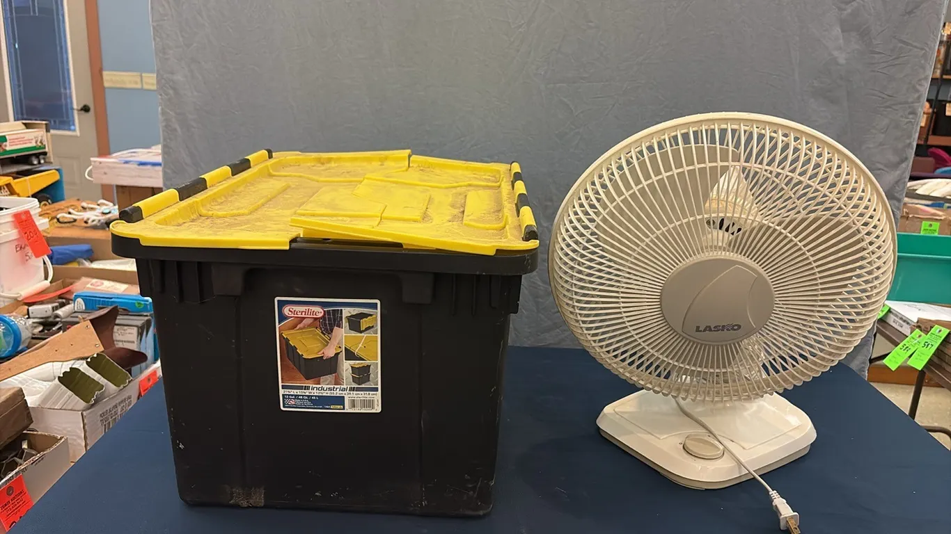 Storage Tote & Fan