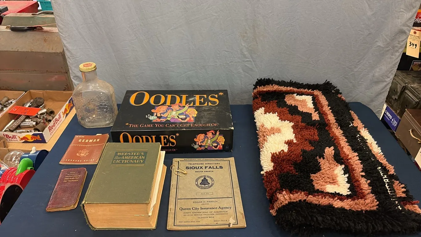 Rug, Bottle, Games & Books