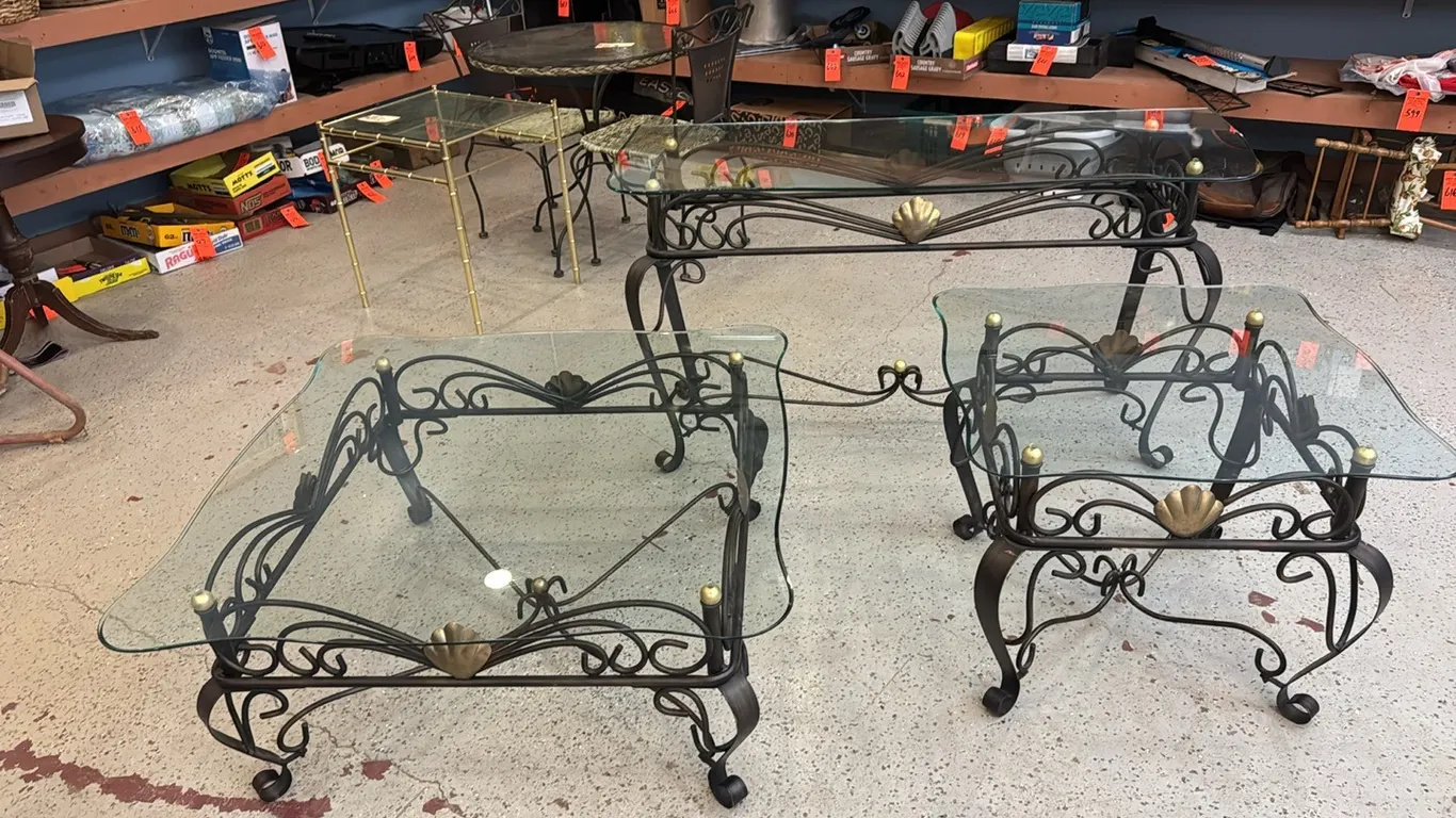 Glass top table set