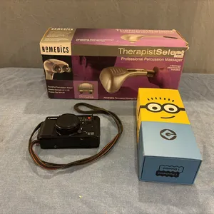 Minions Socks, Canon Camera & Massager