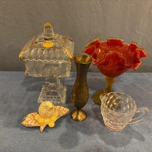 Candy Dish, Vase & Misc