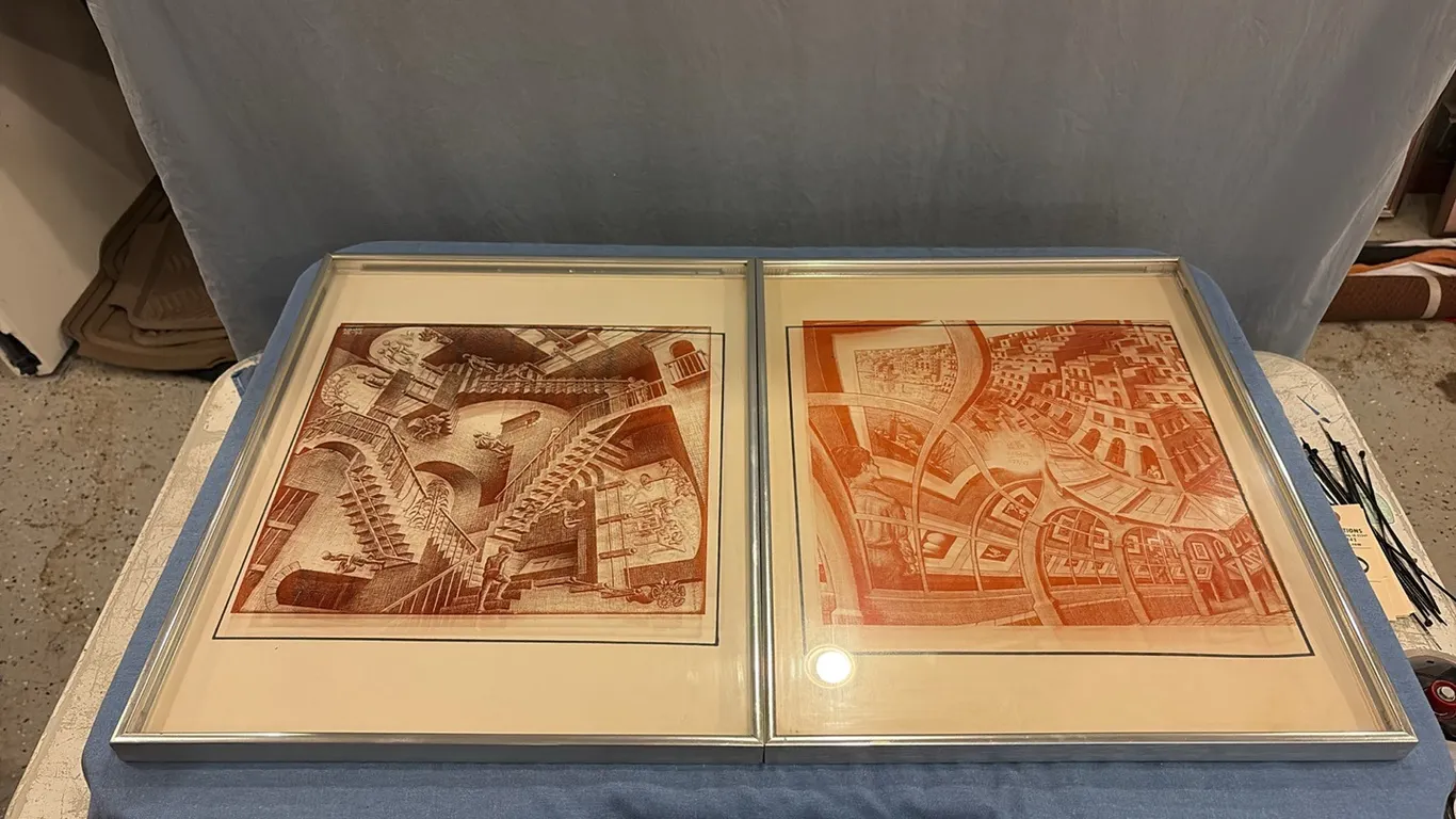 2- Lucid Lines M.C. Escher Glass Artworks