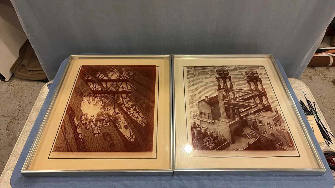 2- Lucid Lines M.C. Escher Glass Artworks