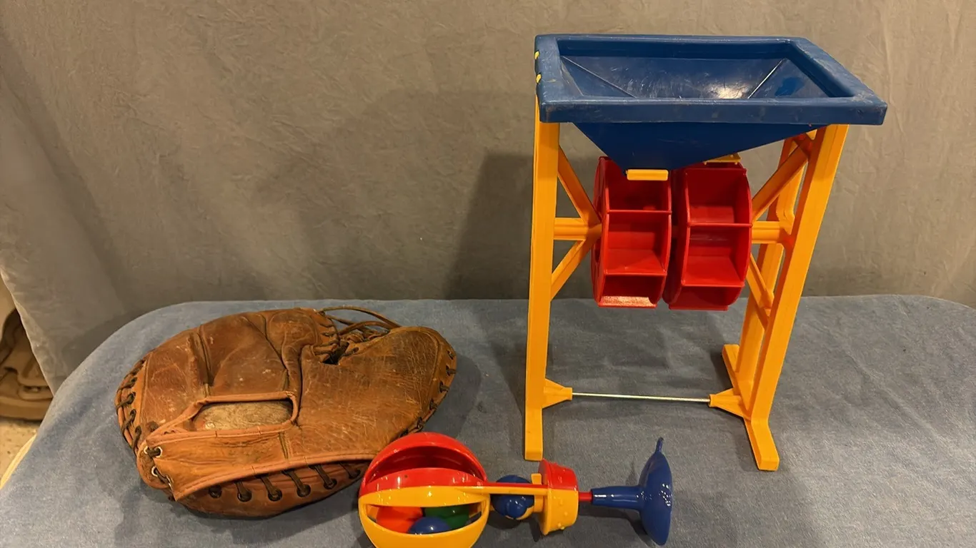 Vintage Baseball Glove & Toys