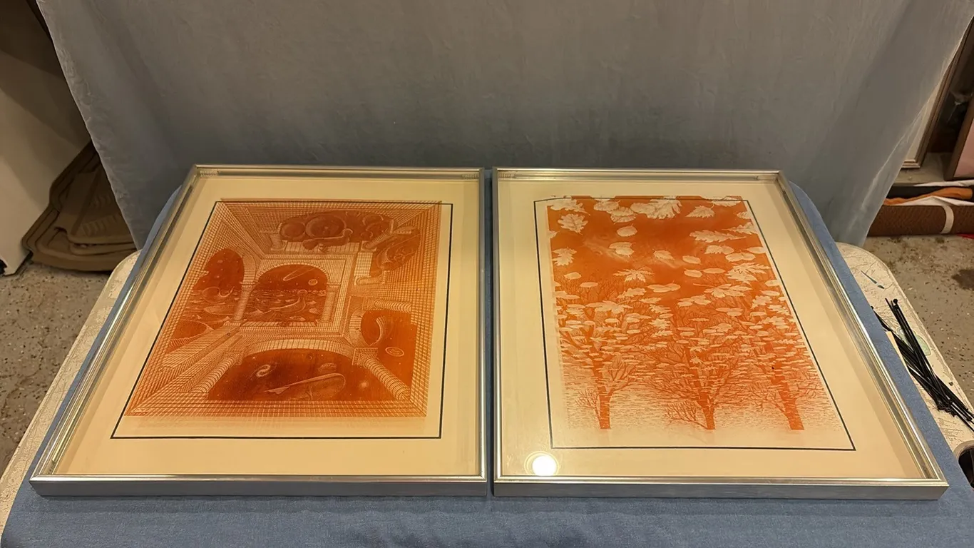 2- Lucid Lines M.C. Escher Glass Artworks