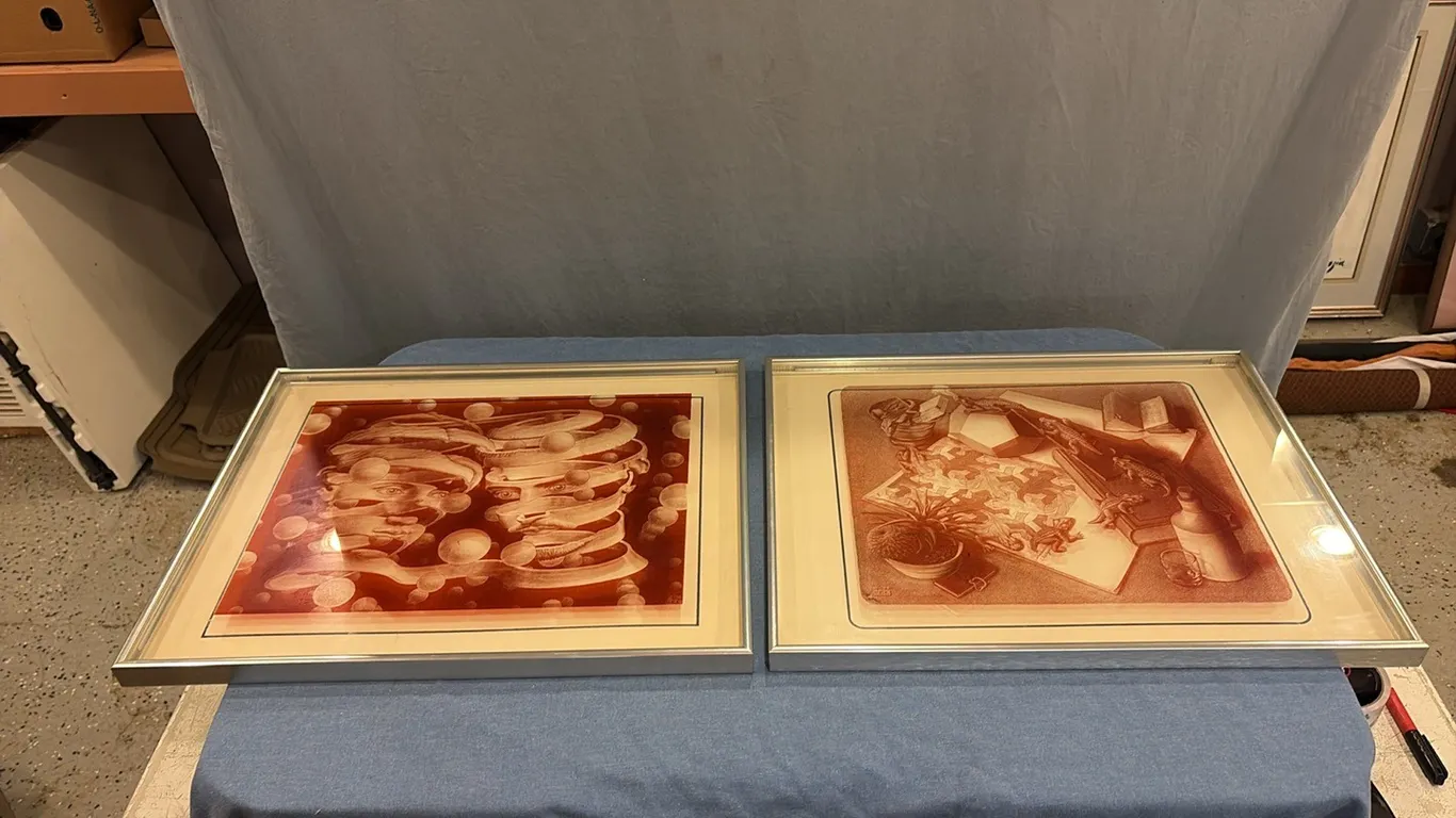 2- Lucid Lines M.C. Escher Glass Artworks