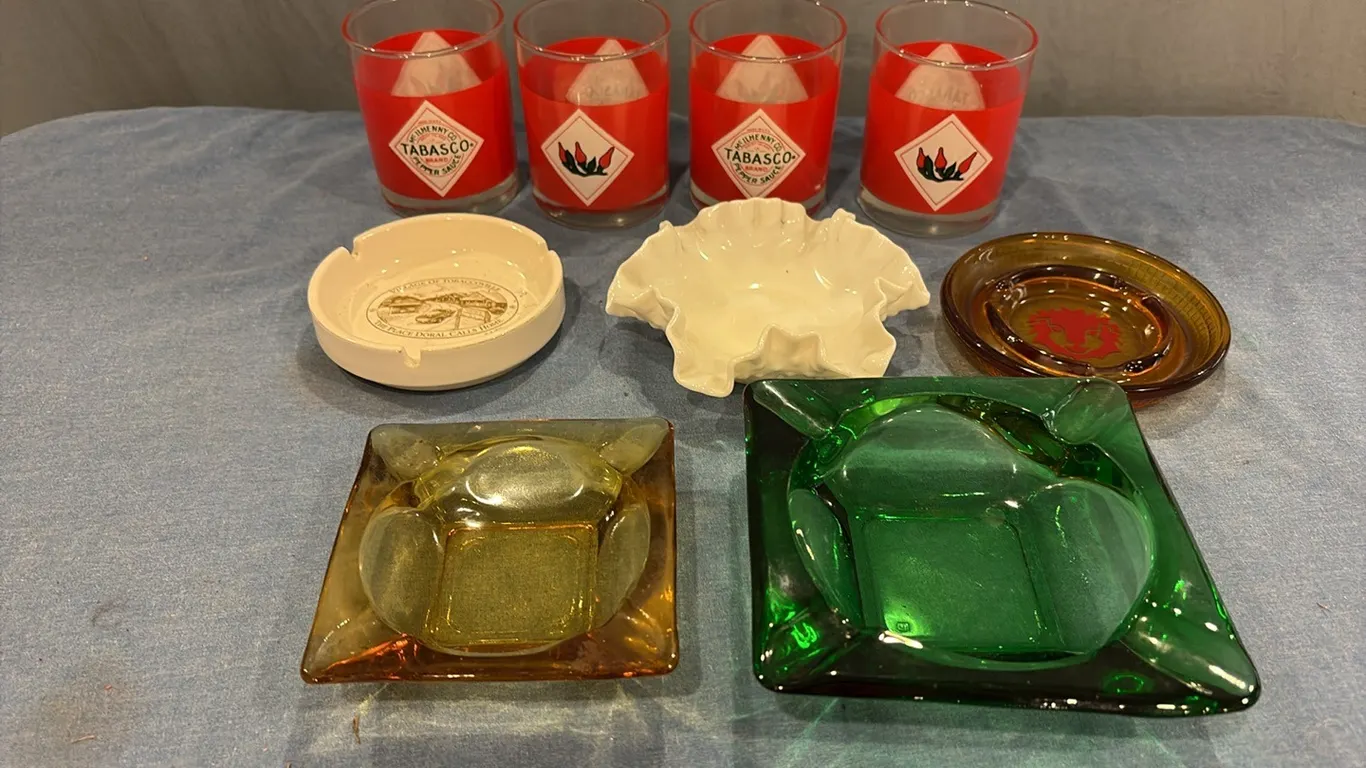 Tabasco Glasses & Ashtrays