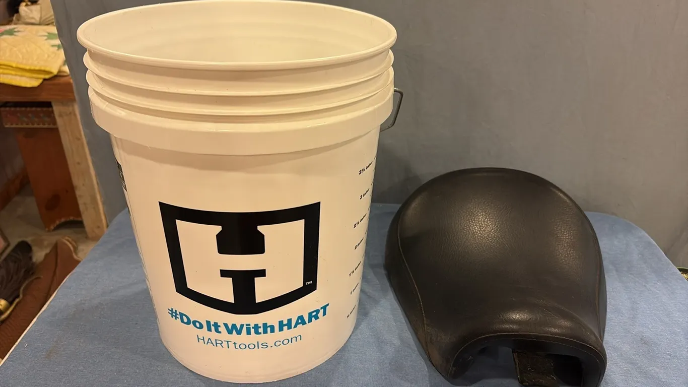 Bucket w/ Motorcycle Seat