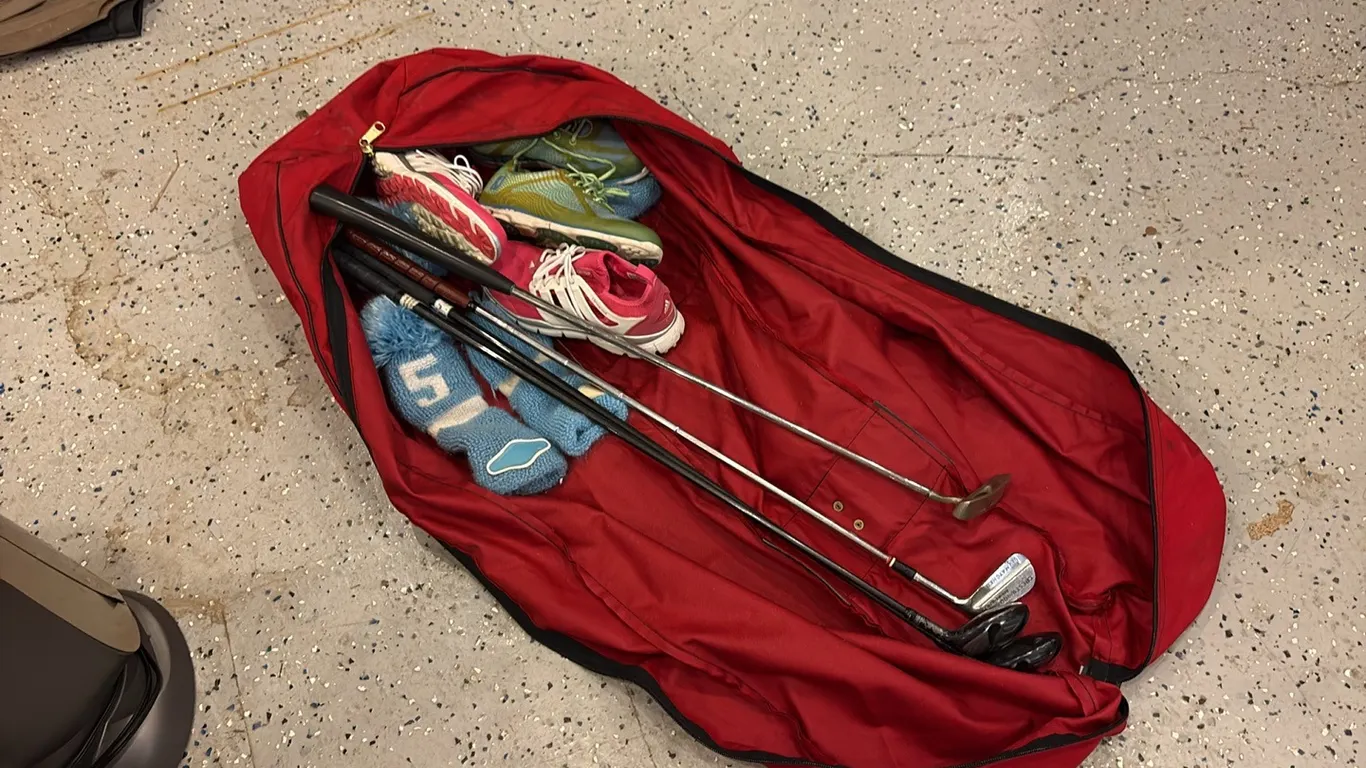 Golf Bag w/ Clubs & Shoes