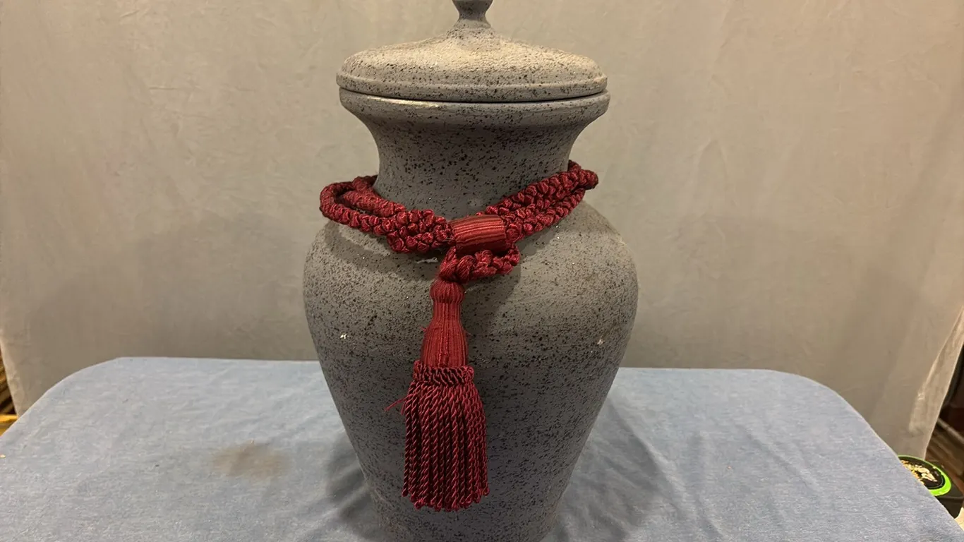 Blue Lidded Vase