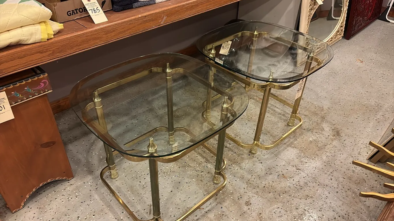 2- Gold End Table Tables
