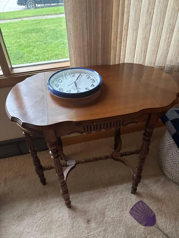Table And clock.