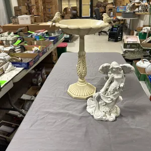 Bird bath, figurine