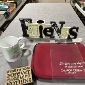 Cup, signs, Bible case