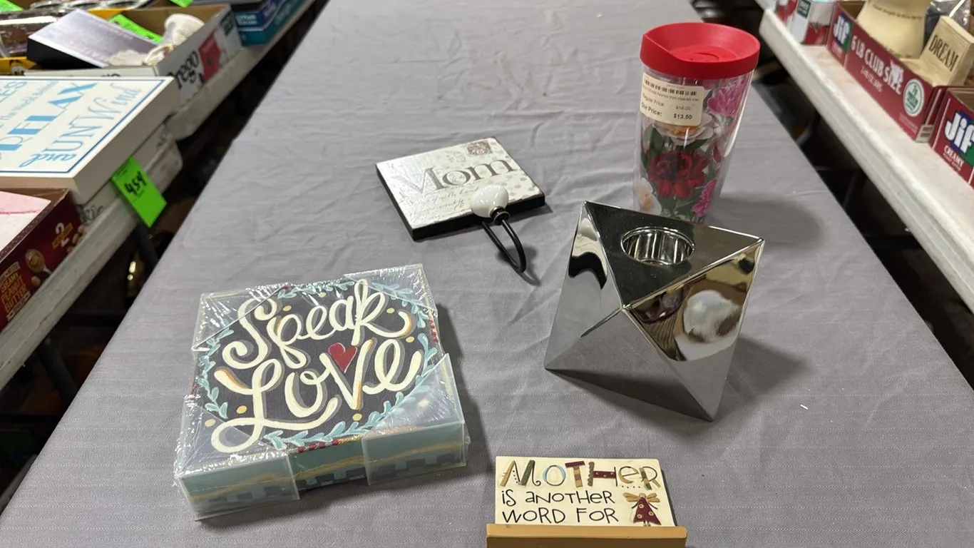 Signs, drink glass, candle holder