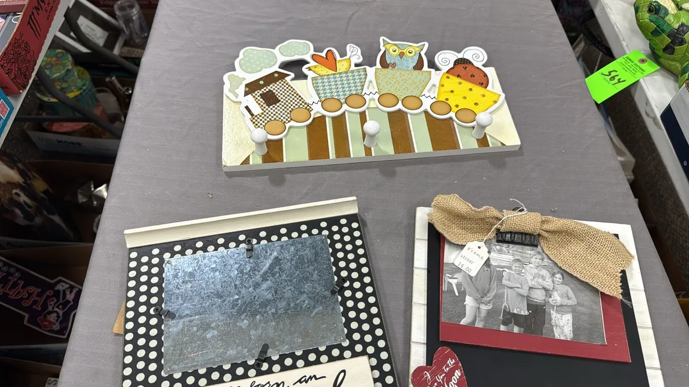 Picture frames, clothes rack