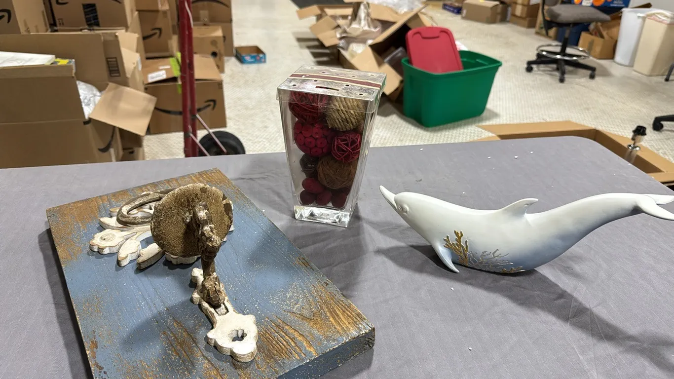 Candle holder, vase with decor, dolphin