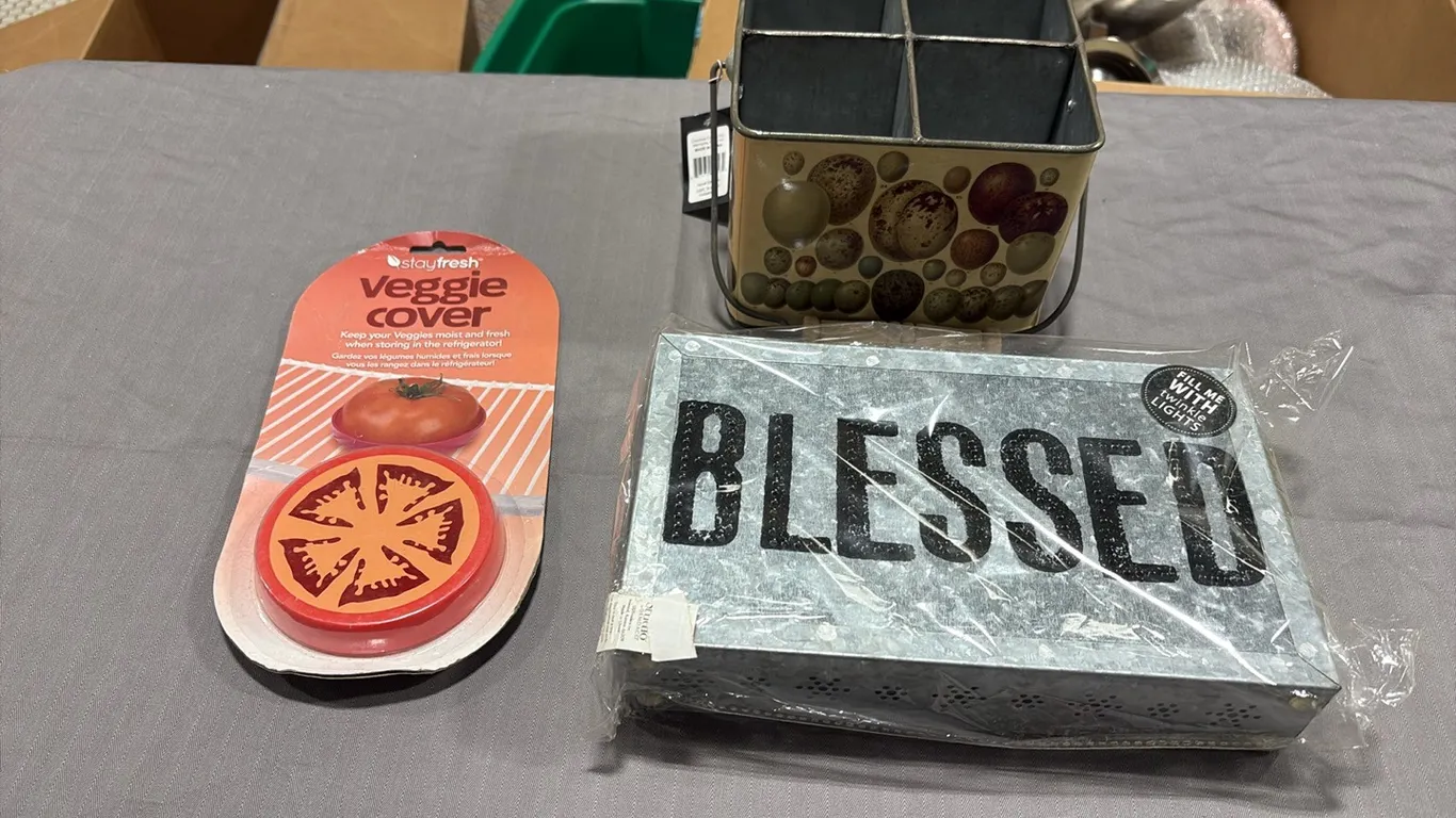 Basket, Blessed Sign & Veggie Cover