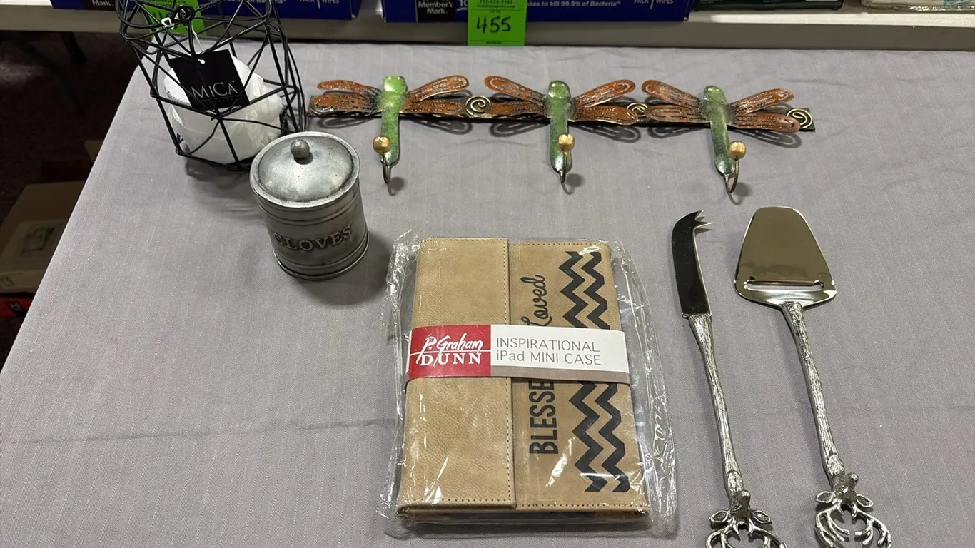 Dragonfly Hooks, Candle Lantern, Ipad Case & Serving Utensils