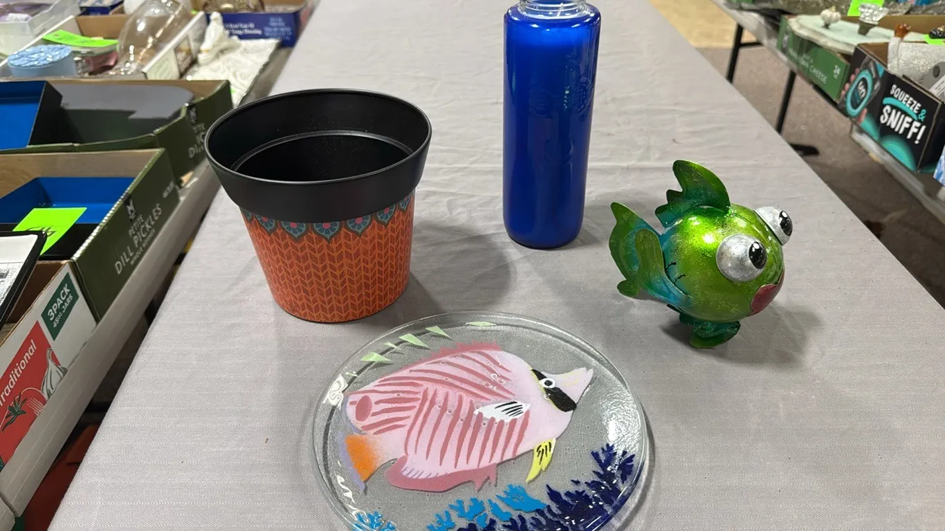 Planter, fish, platter, candle