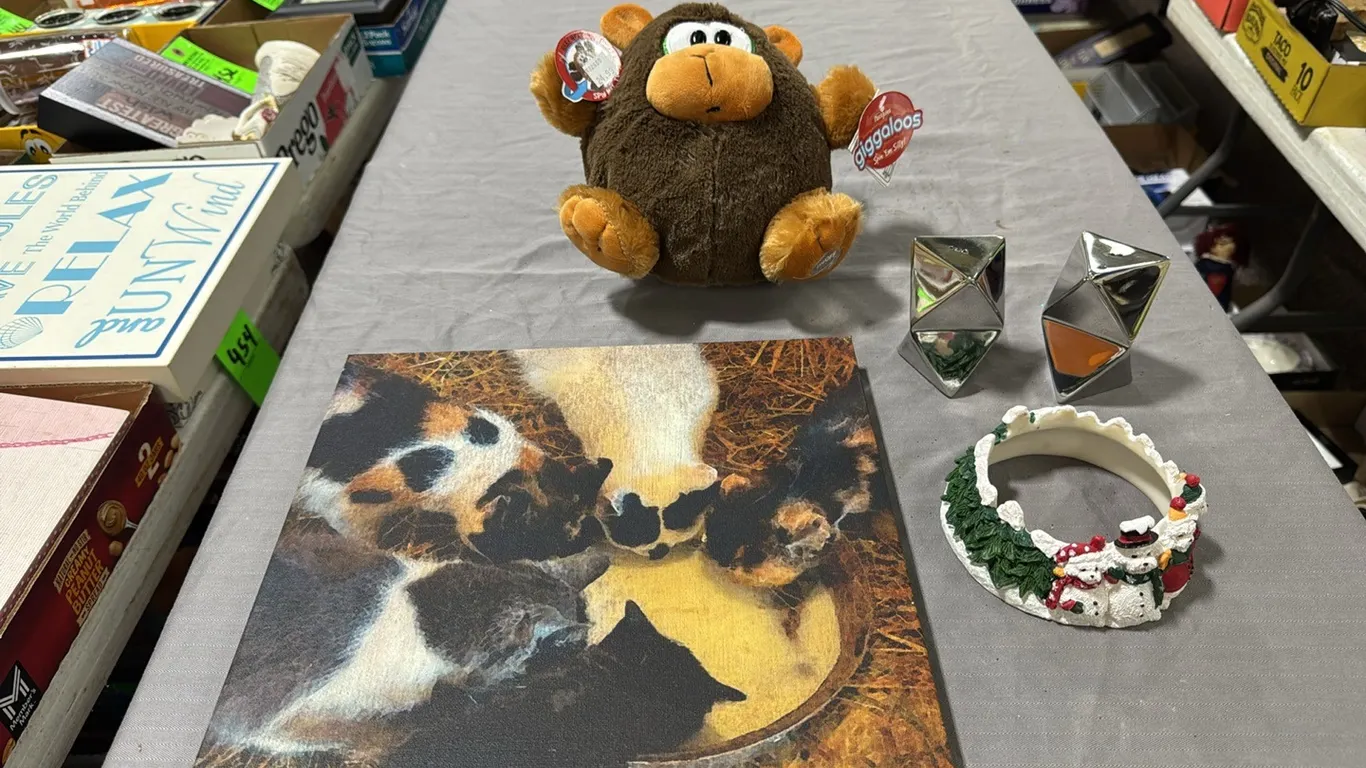 Cat canvas, giggaloo, candle ring