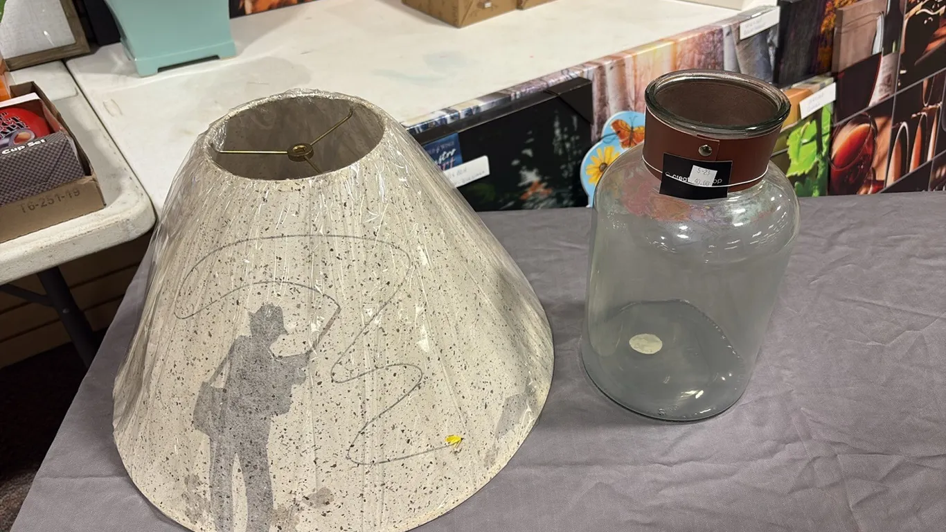 Fishing Lamp Shade & Vase