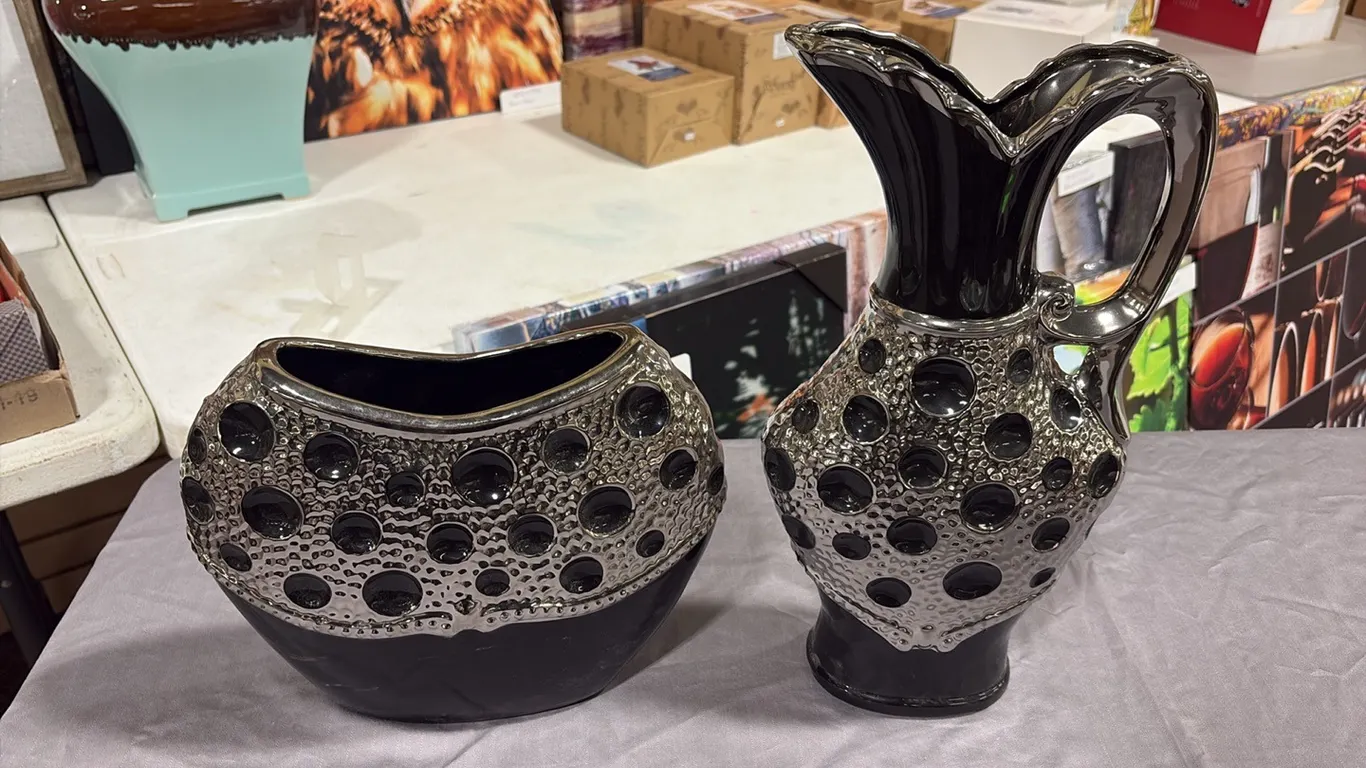 2- Black Vases