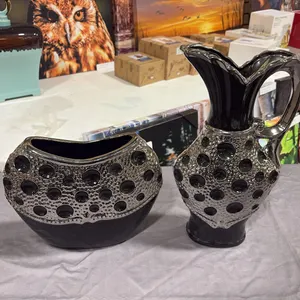 2- Black Vases