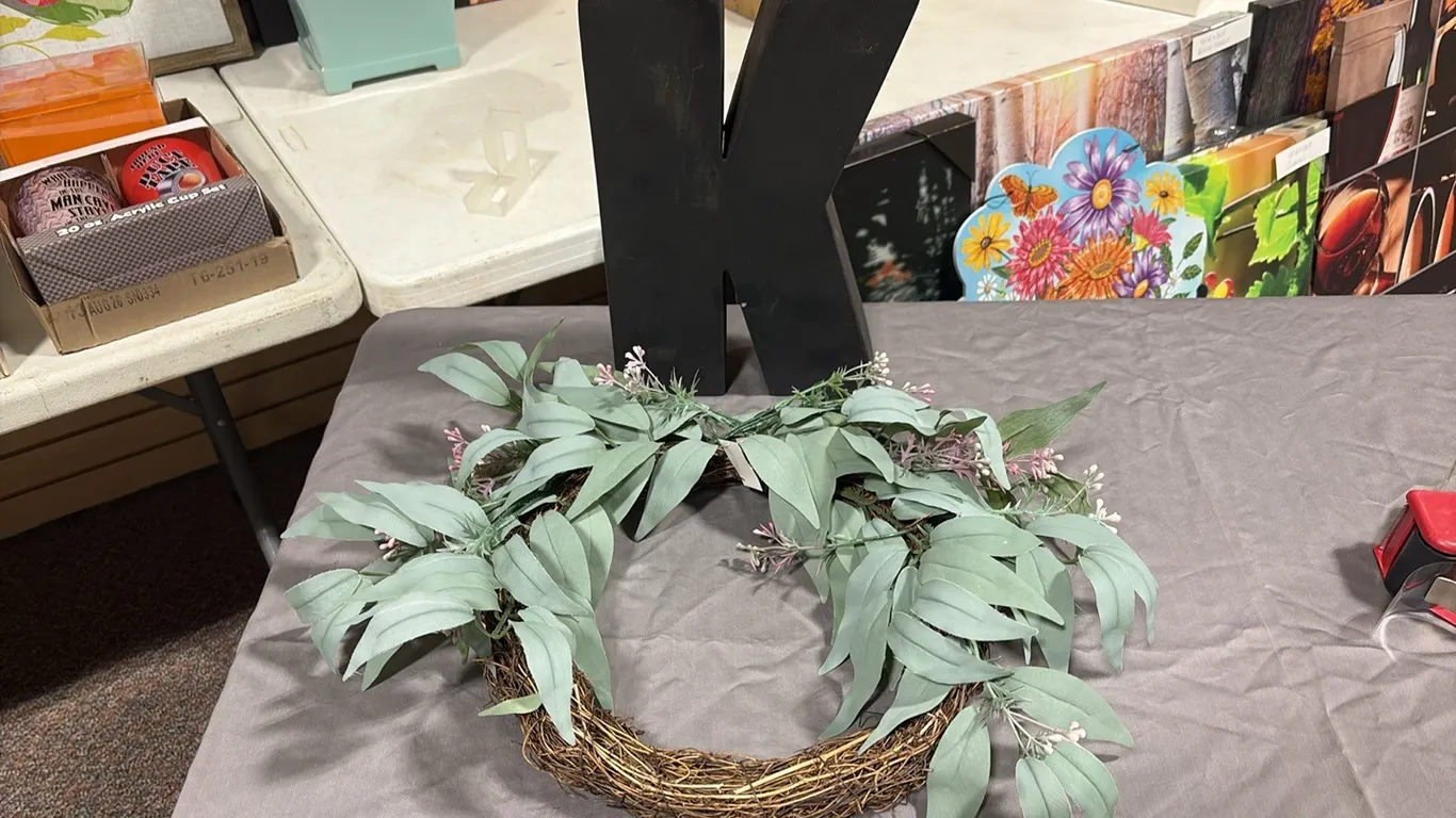 K Letter Decor & Wreath