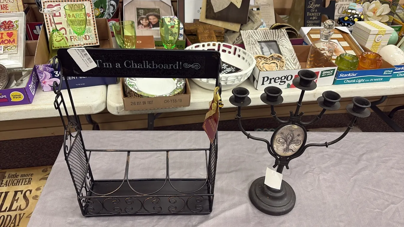 Chalkboard Wine Rack & Candle Holder
