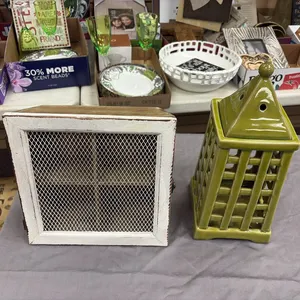 Mesh Box & Ceramic Lantern