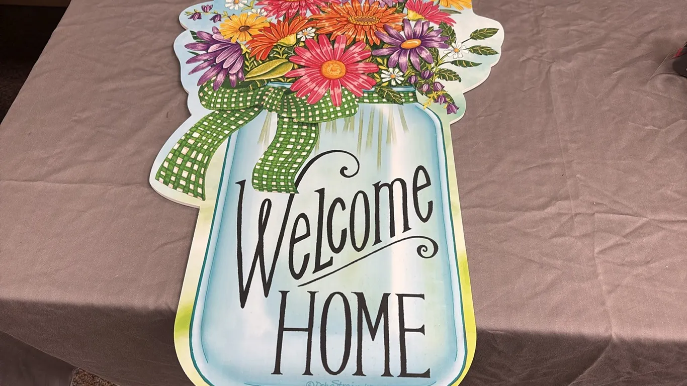 Floral Welcome Home Sign