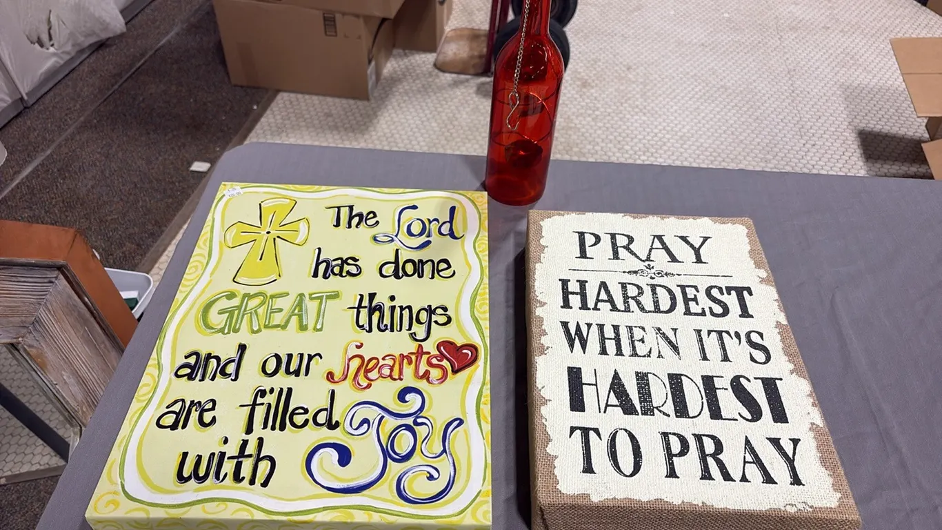 2- Canvases & Bottle Candle Holder
