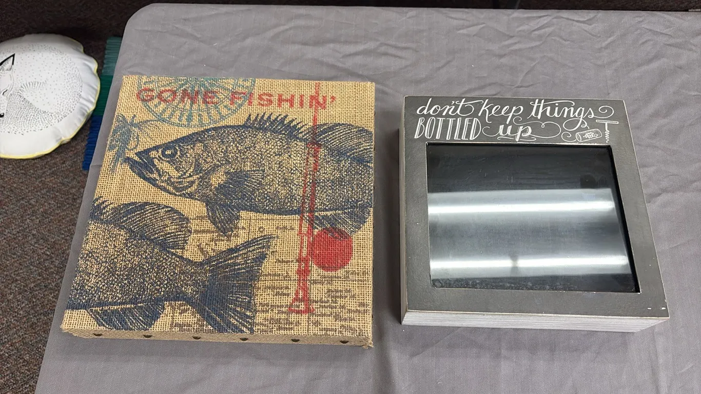 Gone Fishin Canvas & Cork Holder