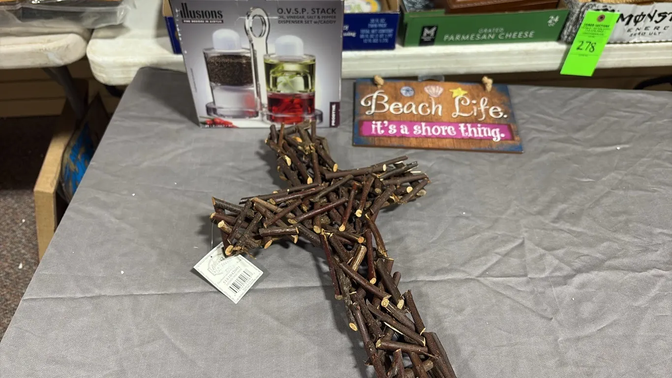 OVSP Stack, Beach Sign & Wood Cross