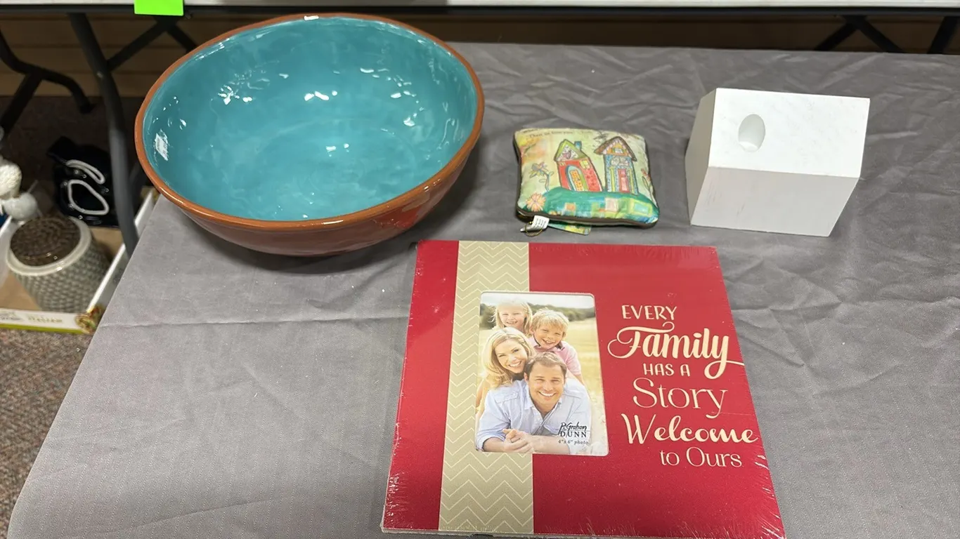 Ceramic Bowl, Picture Frame & Decor