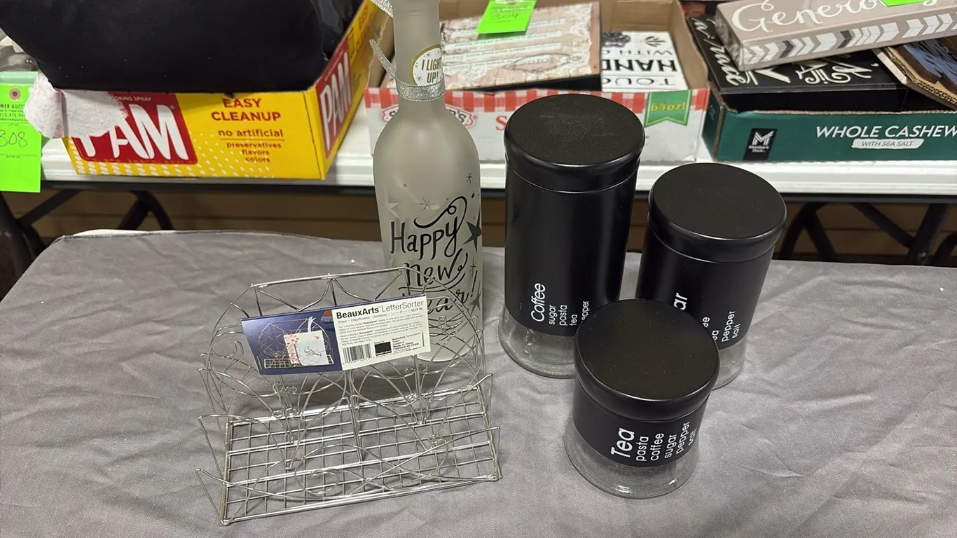 Glass Kitchen Containers & Letter Sorter