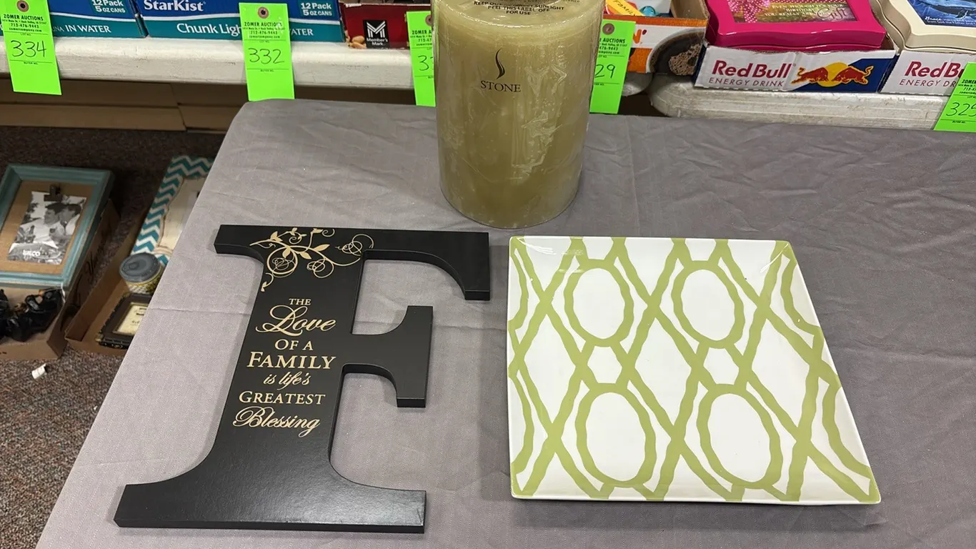 Family Sign, Luminary & Plate