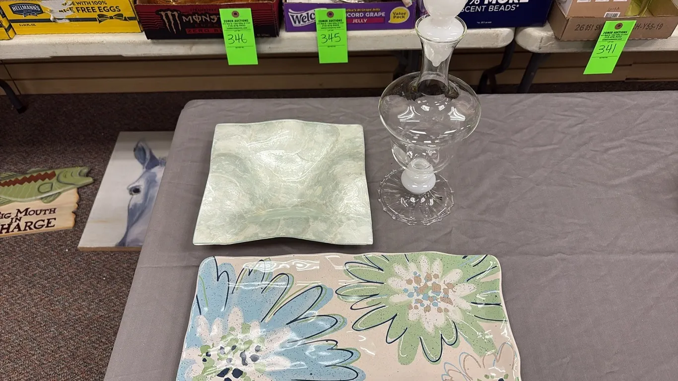 Floral Platter, Bowl & Lidded Vase