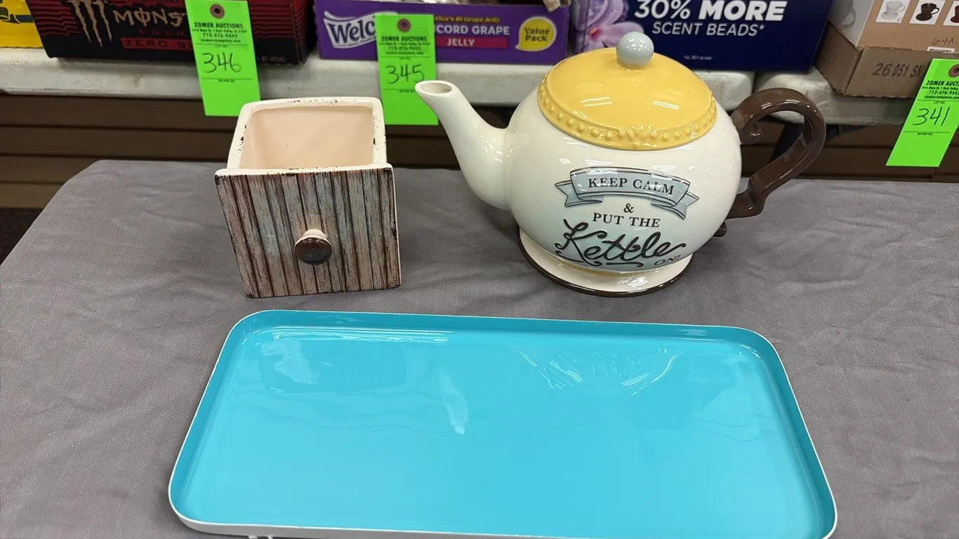 Tea Pot, Planter & Tray
